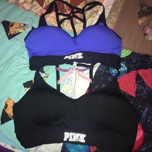 Two for 17 purple and black pink vs sport bra